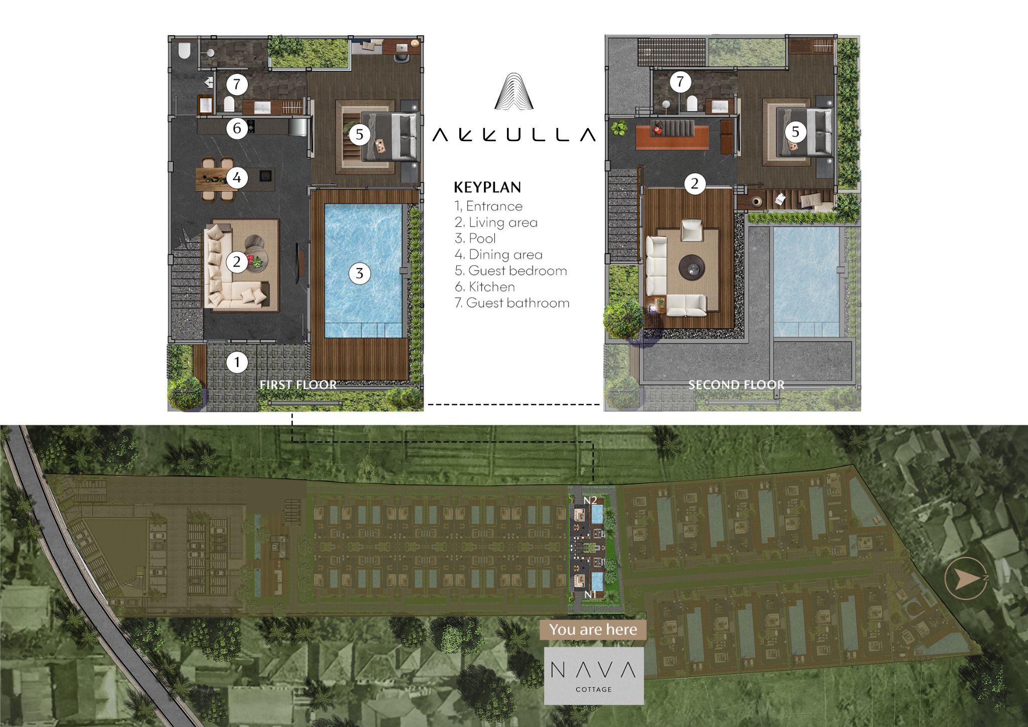 Akkulla - two bedroom villa Floorplan
